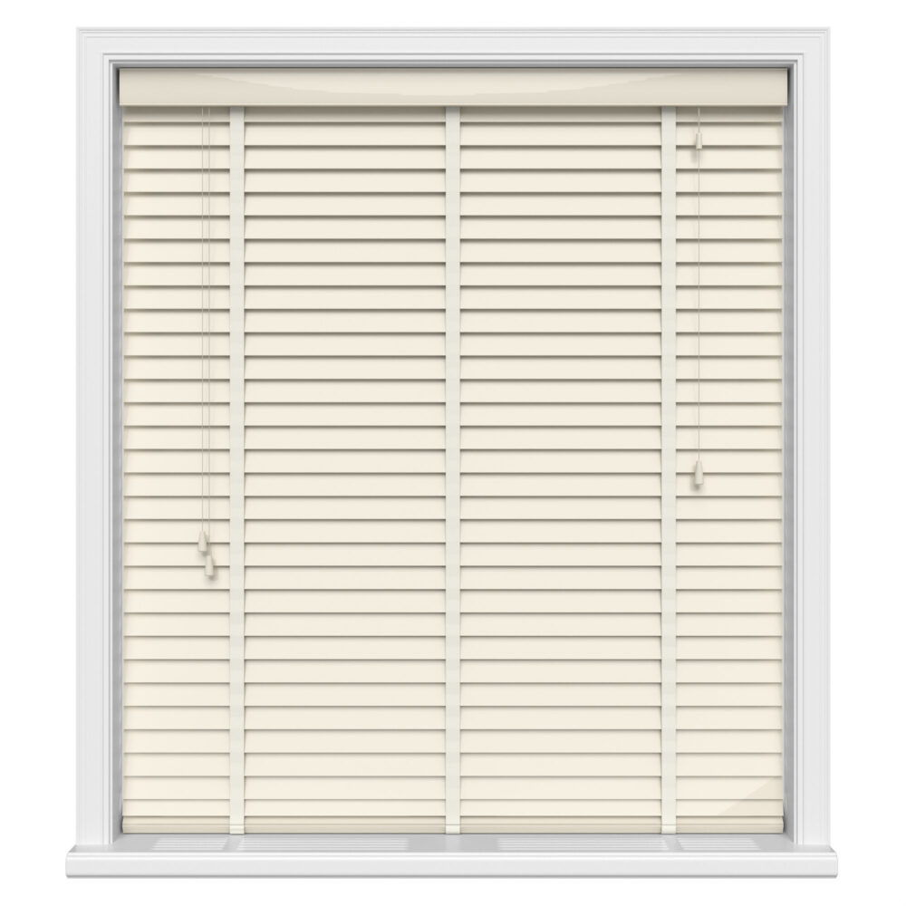 Cream Gloss Wood Venetian Blinds