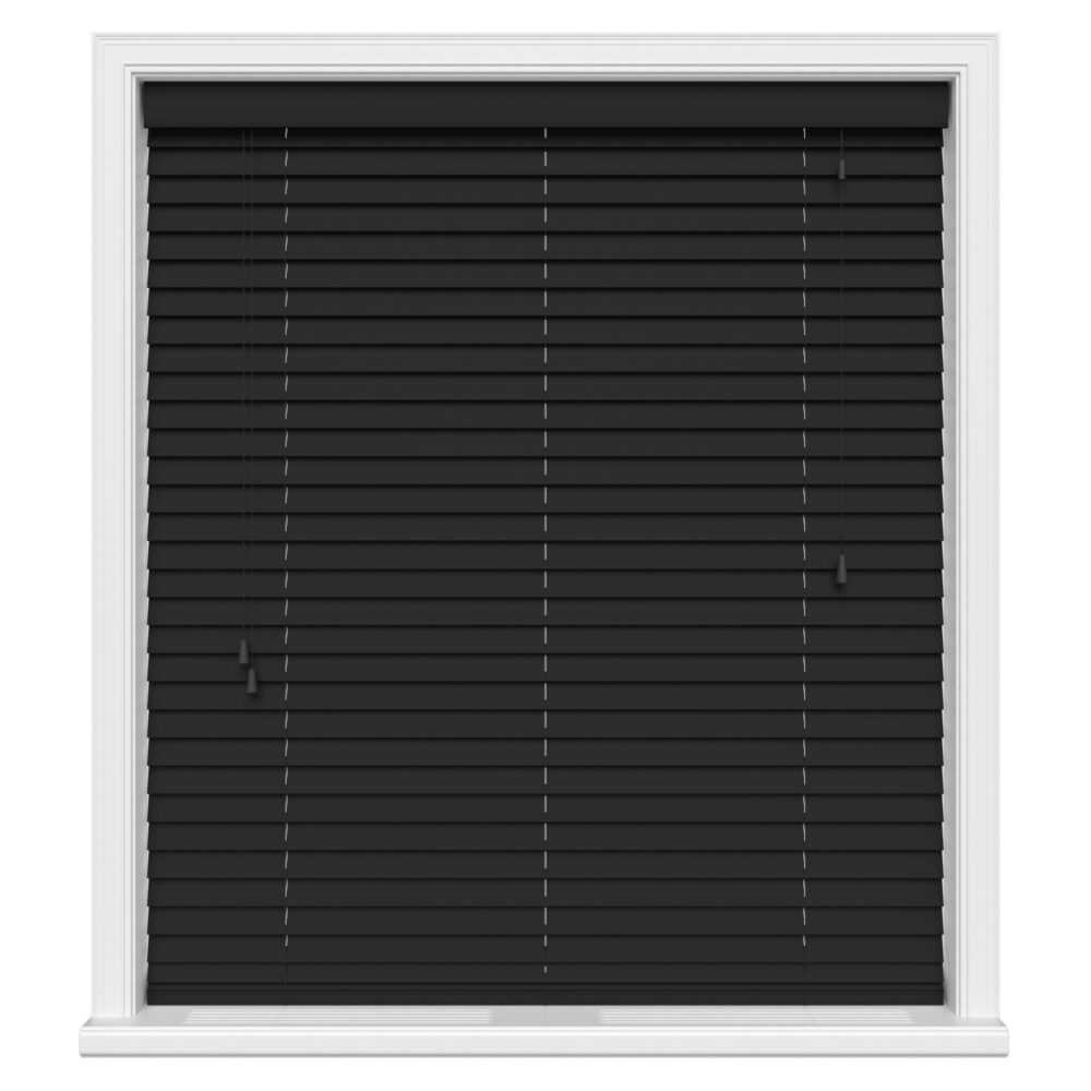 Charcoal Black Wood Venetian Blinds