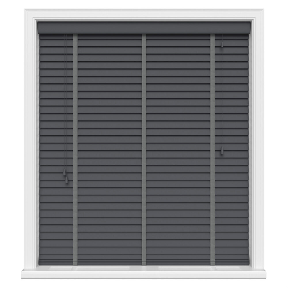 Anthracite Grey Wood Venetian Blinds
