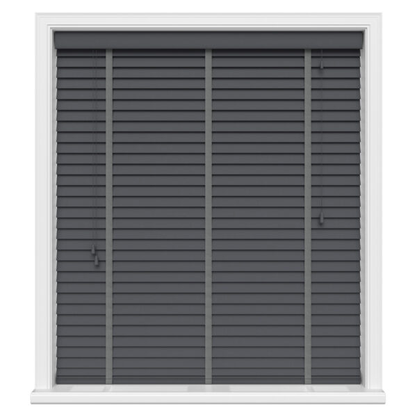 Anthracite Grey Wood Venetian Blinds