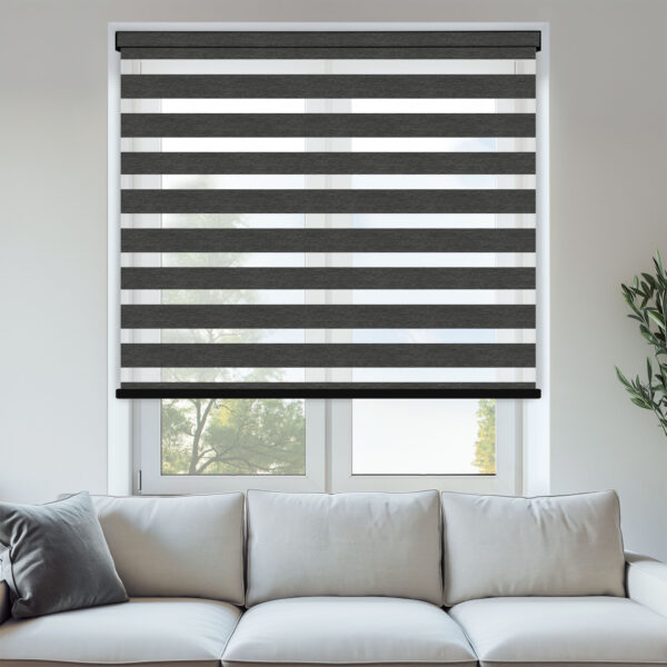 Trento Charcoal Day & Night Blinds